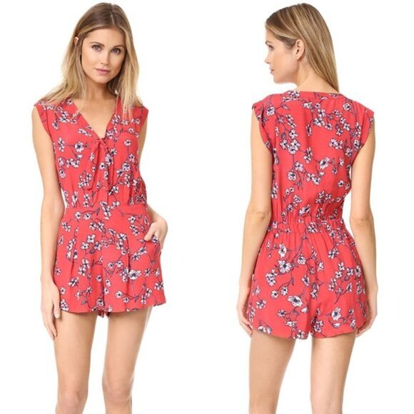 cupcakes & cashmere Pants - Cupcakes and Cashmere Fitz Floral Tie Romper XS